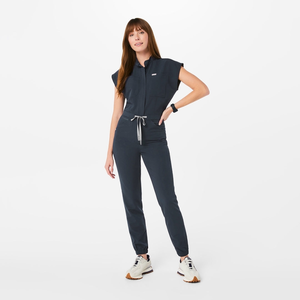 SOLD SOLD SOMD FIGS Rafaela Cargo Scrub Jumpsuit SMALL Dark Harbor NWT